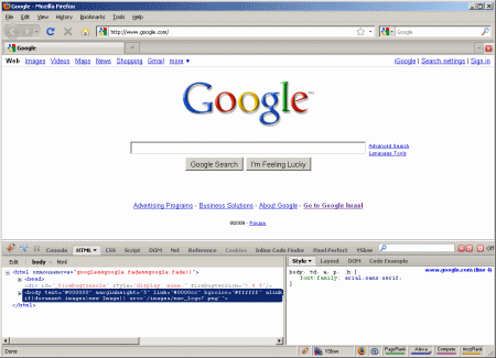 FireBug - captura de ecran