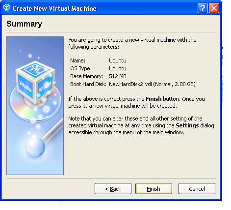 VirtualBox - Finish