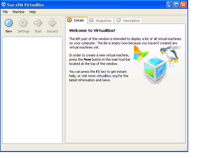VirtualBox prima executie