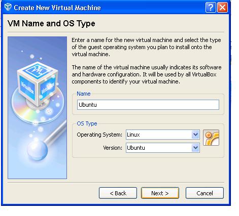 VirtualBox - alegerea OS-ului