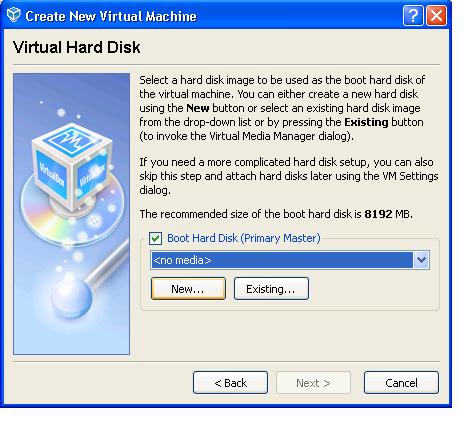 VirtualBox - definirea HDD