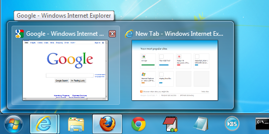 IE9 - taskBar